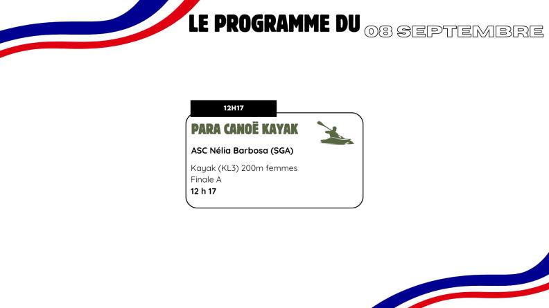 Programme du 08 septembre 2024