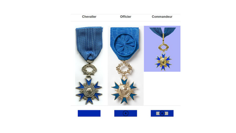 chevalier, officier, commandeur pendantes et barettes