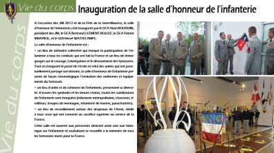 article inauguration salle d'honneur de l'infanterie © EMD